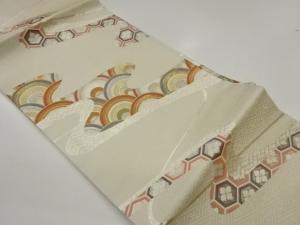 24K本金箔曲線に青海波模様織出し名古屋帯